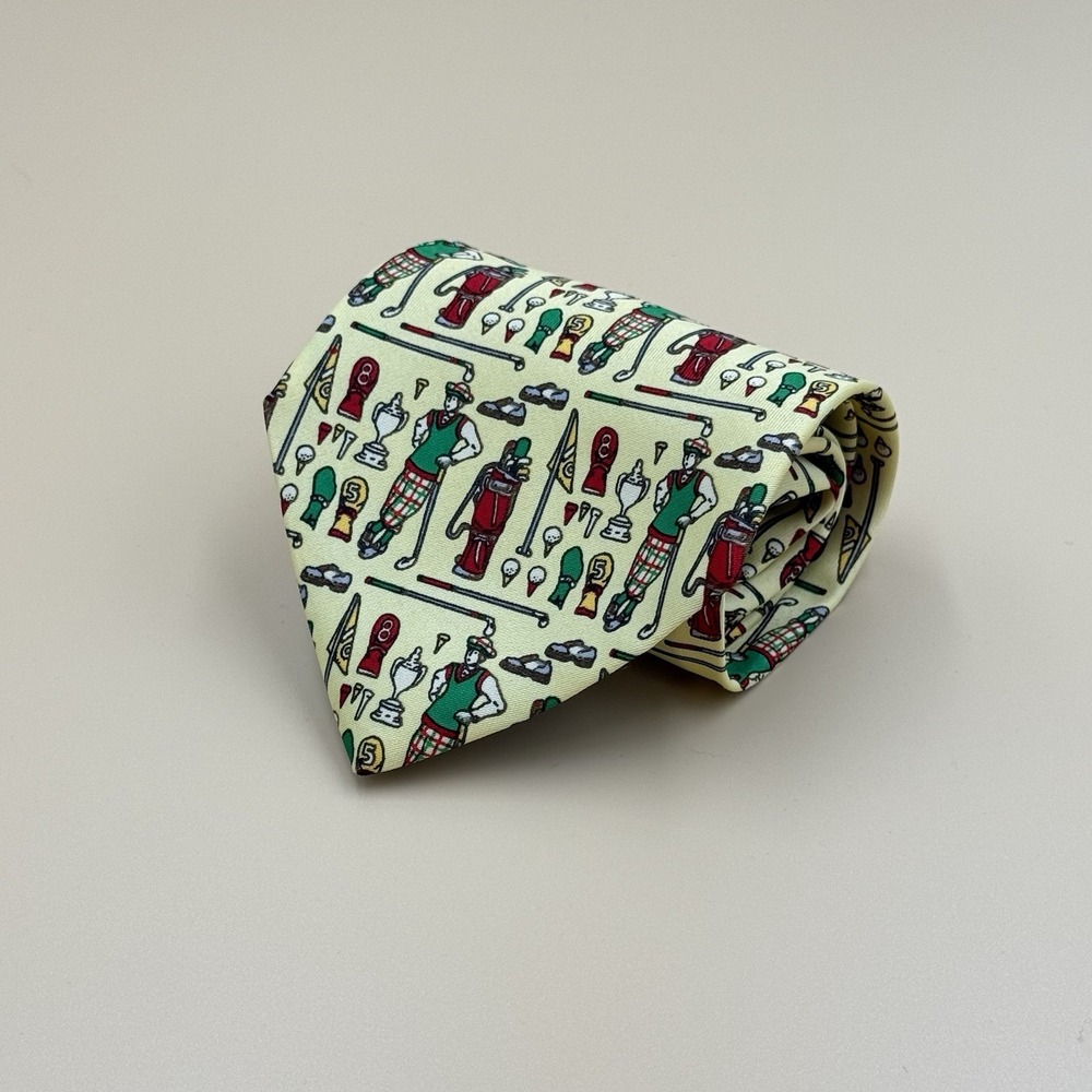 Dino Romaro Mens Neck Tie Golf Handmade Novelty Polyester Country Club Preppy